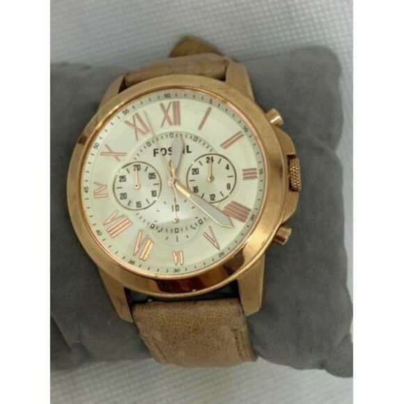 Fossil NDW1 Smartwatch Gen 1 Chronograph Q Grant Leather Band Rose Gold C256 - Picture 2 of 9